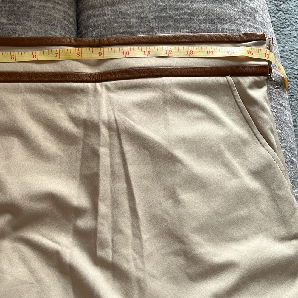 Polo Golf Ralph Lauren Tan Brown Skort Size 10 Leather Trim Golf Tennis - Picture 10 of 11